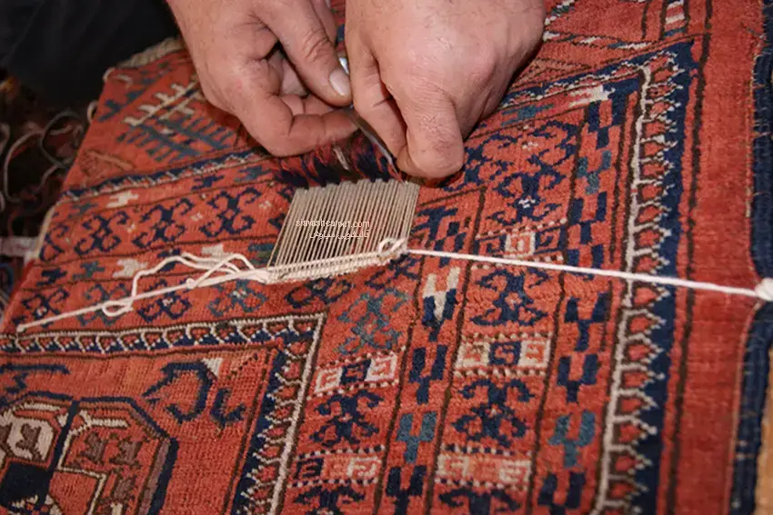 رفو فرش در تهران, رفوی فرش در منزل, رفو فرش دستباف در تهران, رفو فرش, ترمیم فرش دستباف